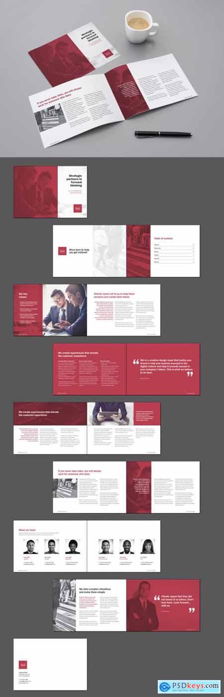 Business Brochure Layout with Red Accents 220013259