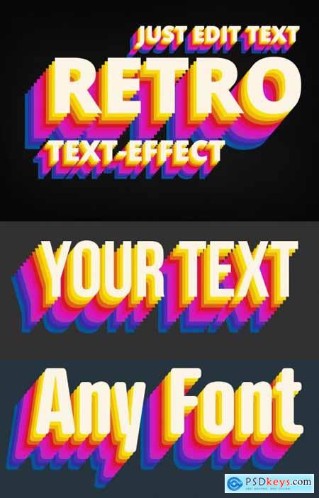 Retro Vibrant 8 Bit Text Style Mockup 317544718