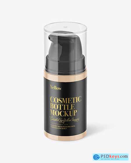 Glossy Cosmetic Bottle with Pump Mockup 57923
