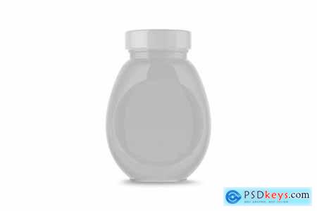 Clear Glass Jar w Strawberry Jam 4888298