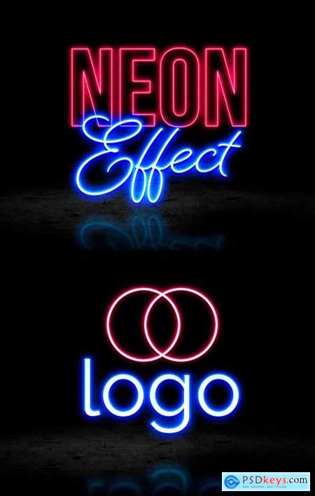 Pink and Blue Neon Effect 346911620