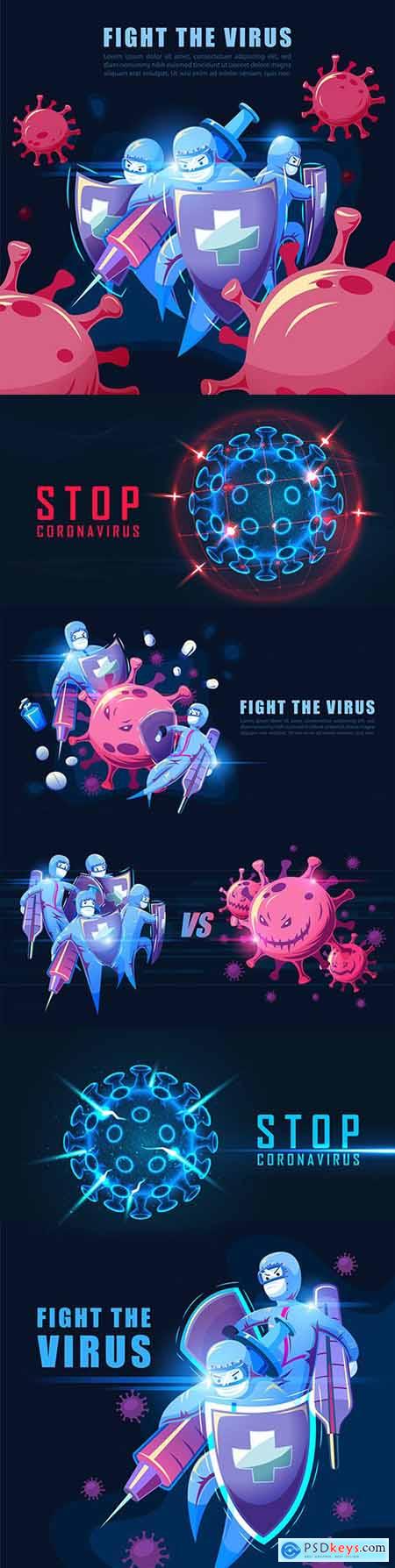Protection against coronavirus infection and prevention illustration health