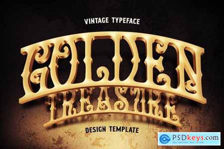Golden Treasure font & template 4378812