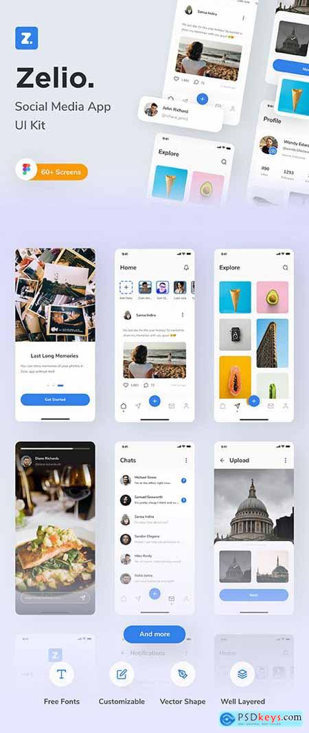 Zelio - Social Media App UI Kit