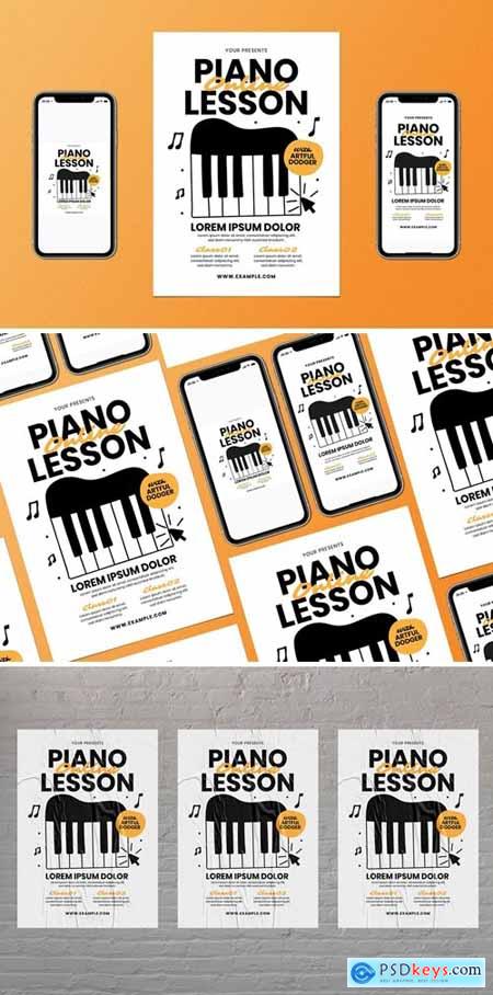 Online Piano Lesson Flyer Set