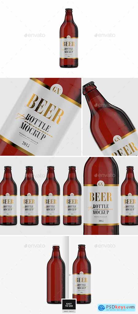 Beer Bottle Amber Glass Mockup 26608374