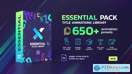 TypeX Essential Pack Title Animation Presets Library V1.2.2 25736756