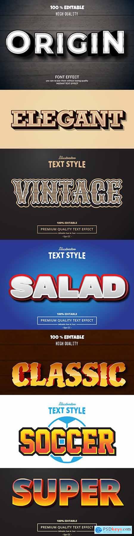 Editable font effect text collection illustration design 95