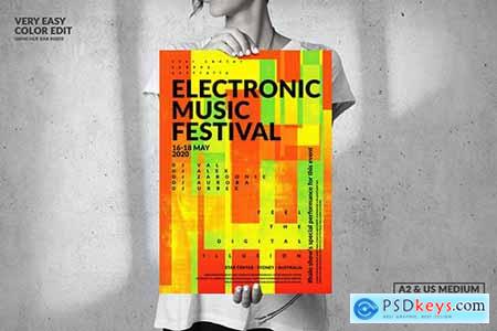 Electronic Music Event Party - Big Poster Design