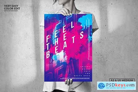Feel The Beats Music Party - Big Poster Design