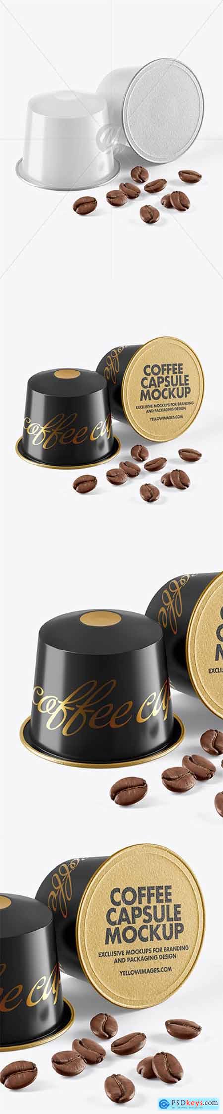 Download Two Coffee Capsules with Coffee Beans Mockup 59443 » Free Download Photoshop Vector Stock image ...