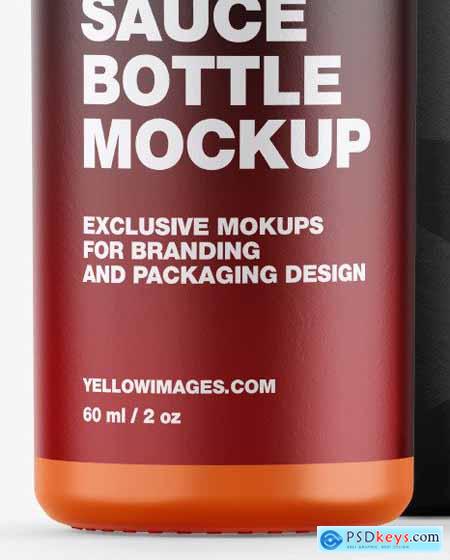 Glossy Sauce Bottle w- Box Mockup 53460