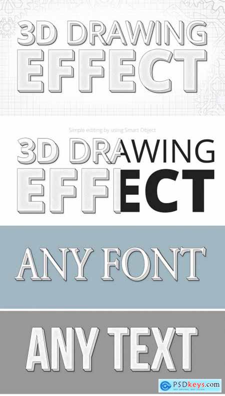 3D Technical Drawing Text Effect Mockup 315679376