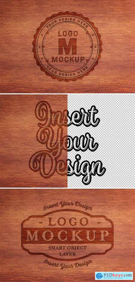 Carved Wood Text Effect Mockup 315395413
