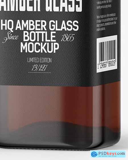 Amber Glass Bottle with Box Mockup 53591