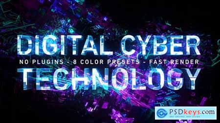 Digital Cyber Technology Logo Reveal 8 Color Presets 26624926