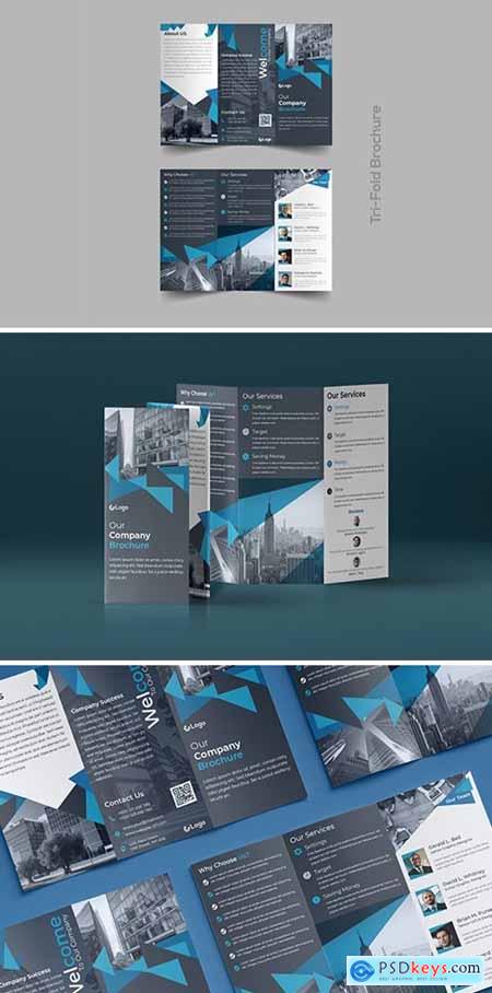 Creative Blue Trifold Brochure Design 4143706
