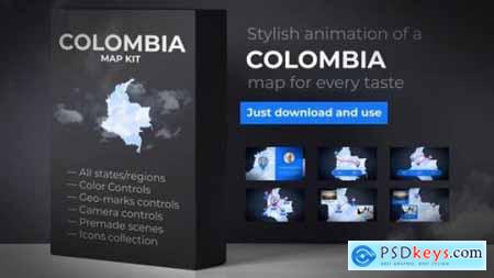 Colombia Map Animation Republic of Colombia Animated Map Kit 25630440