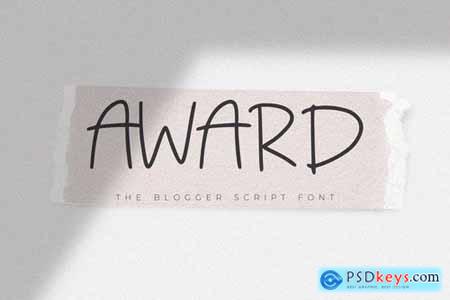 Award - The Blogger Script Font