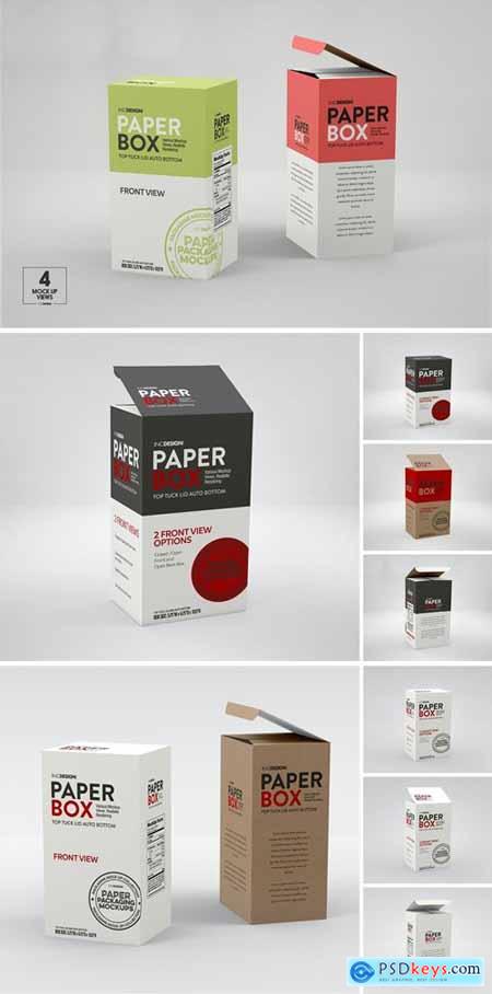 Paper Top Lid Tuck Box Packaging Mockup