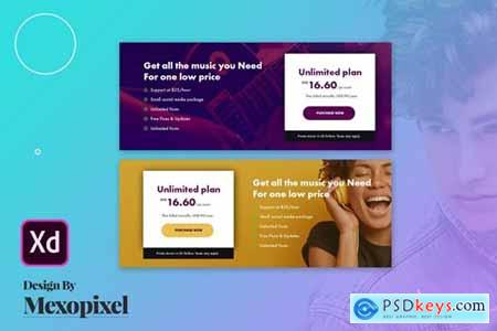 Business Pricing Table Adobe XD Template