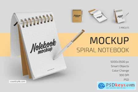 Spiral Notebook Mockup Set 4951573