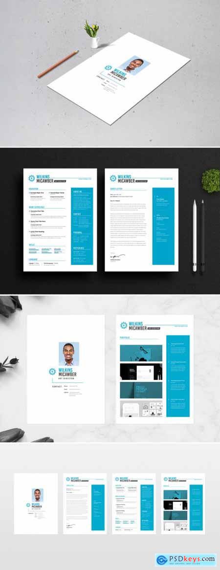 Resume and Coverletter Layout with Turquoise Accents