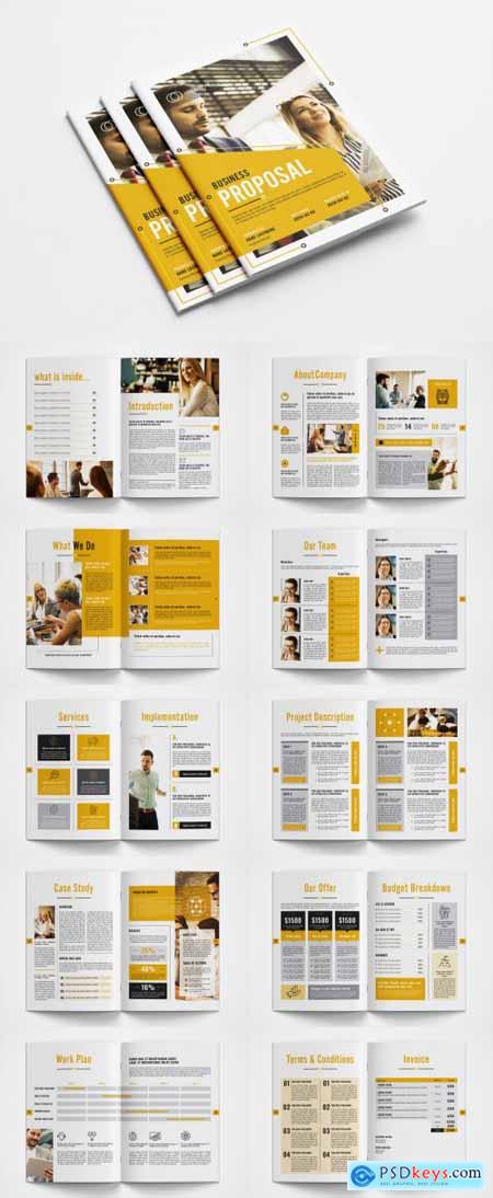 Business Proposal Layout with Orange Accents 351014015
