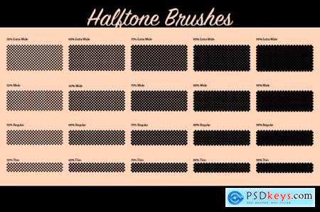 Heartfelt Halftone Vector Brushes 3445182