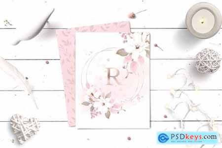 Rose Watercolor Clipart & Invitation 4593640