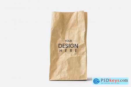 Brown paper bag mockup on a white background 844062
