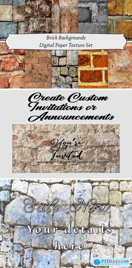 Brick Backgrounds Digital Paper Texture 4194039