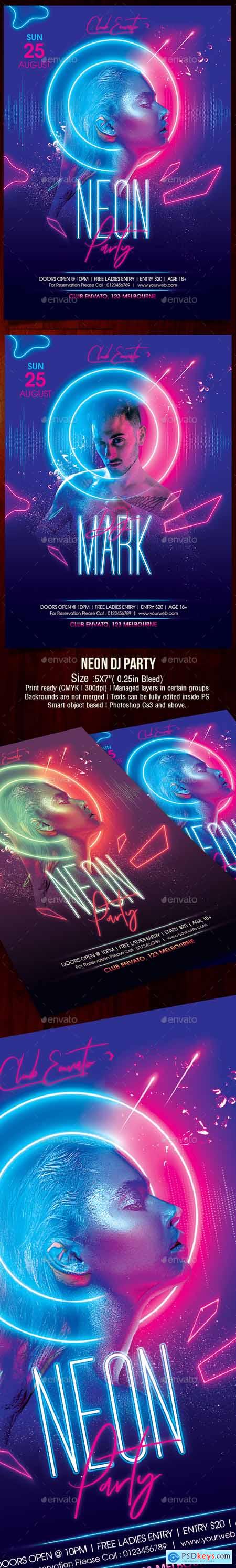 Neon Party Flyer 24195687