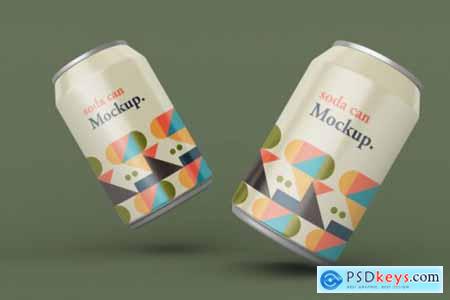 20 Realistic thin metallic soda can mockups design