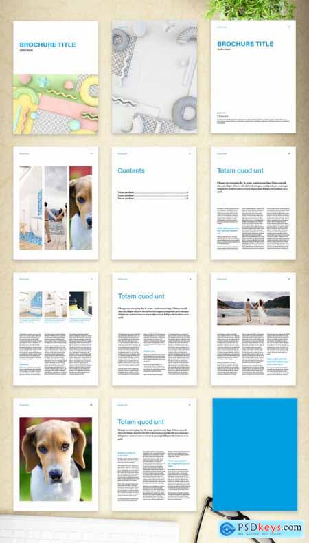 Basic Digital Magazine Layout with Blue Accents 352901201