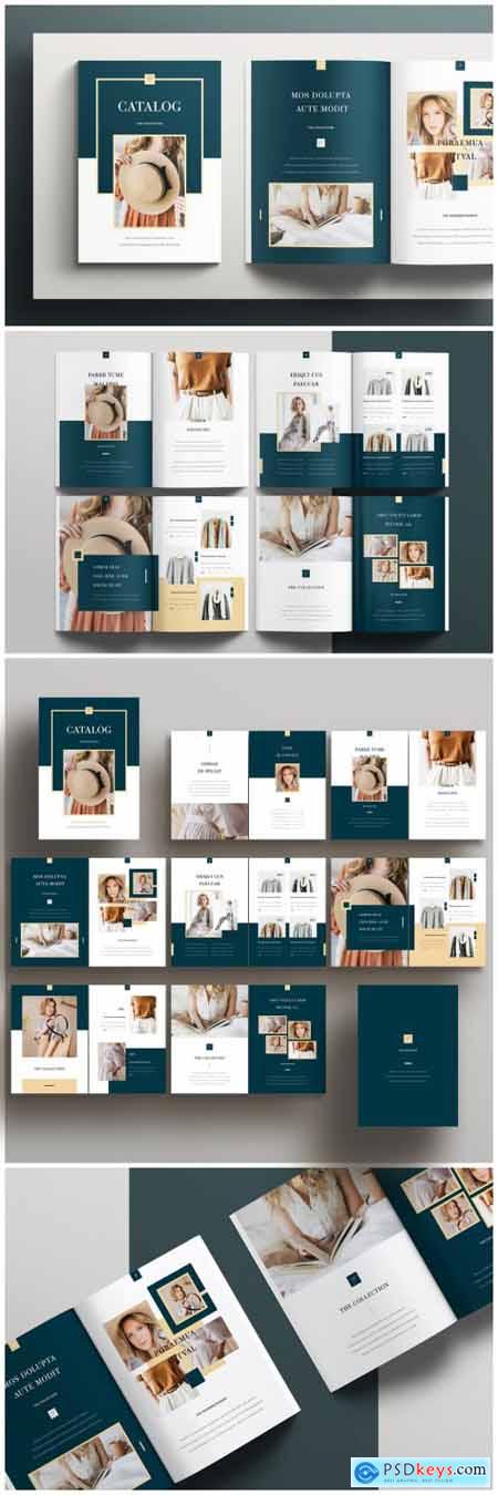 Catalog Layout with Teal Accents 352895837