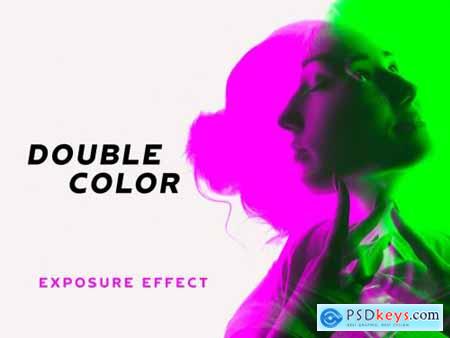Double Color Exposure Photo Effect Mockup 353215098