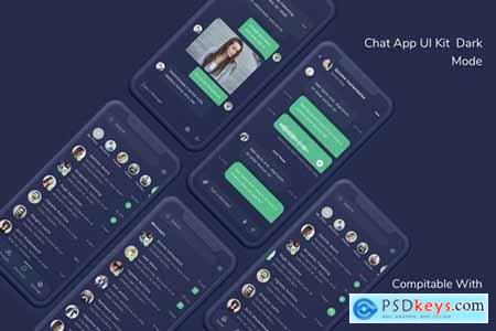 Chat App UI Kit Dark Mode