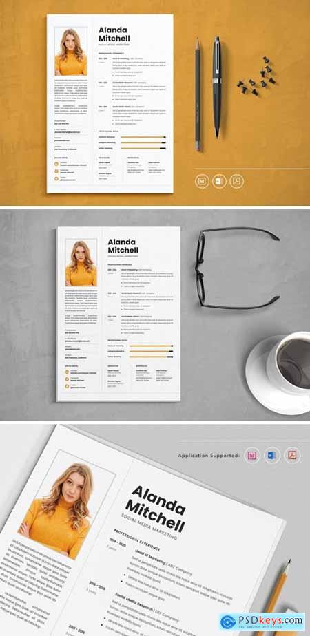 Professional CV Resume Indesign Template Vol9