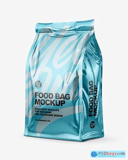 Glossy Metallic Food Bag Mockup 61244