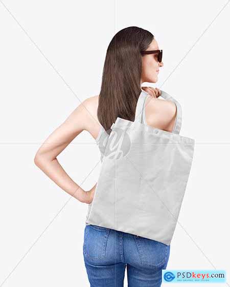 Woman w- Cotton Bag Mockup 61046