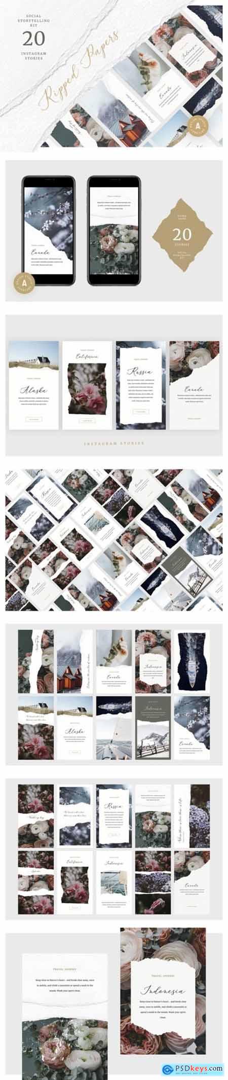 Ripped Papers  Instagram Templates 4221347