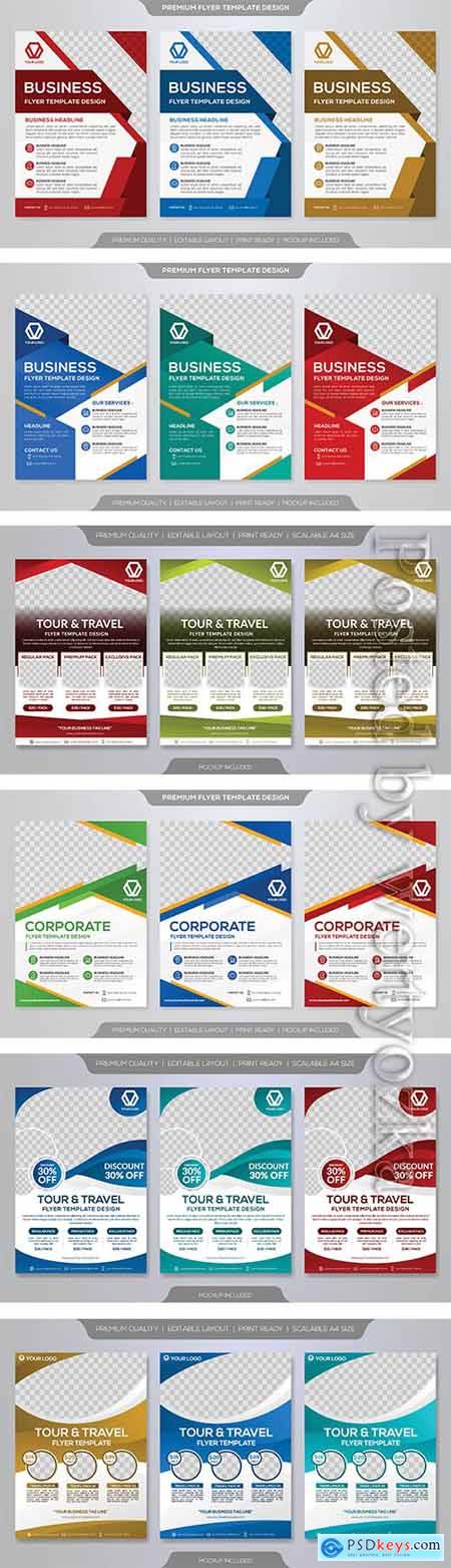 Business flyer template design with abstract concept