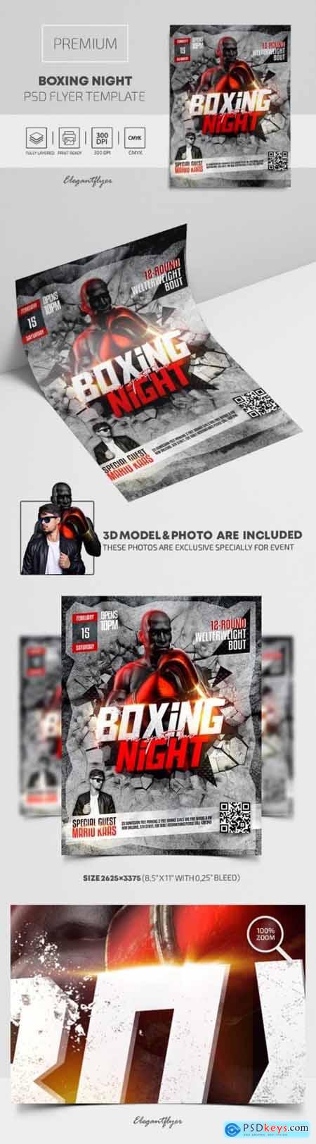 Boxing Night  Premium PSD Flyer Template
