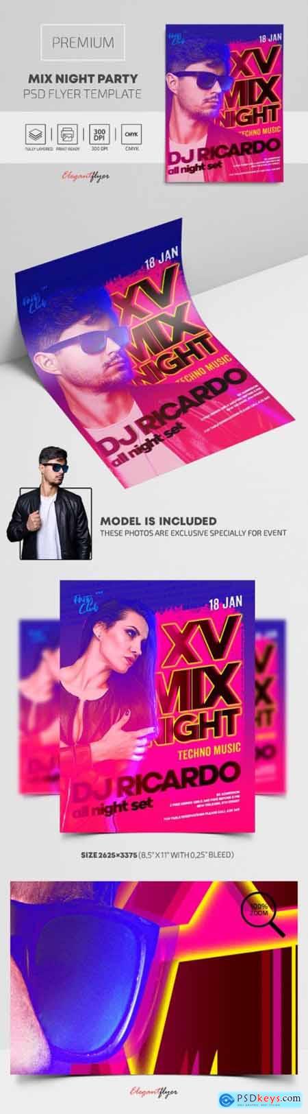 Mix Night Party  Premium PSD Flyer Template