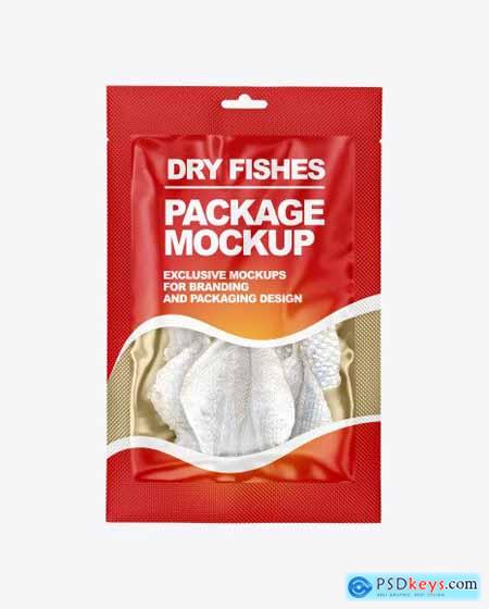 Bag With Dry Fishes Mockup
