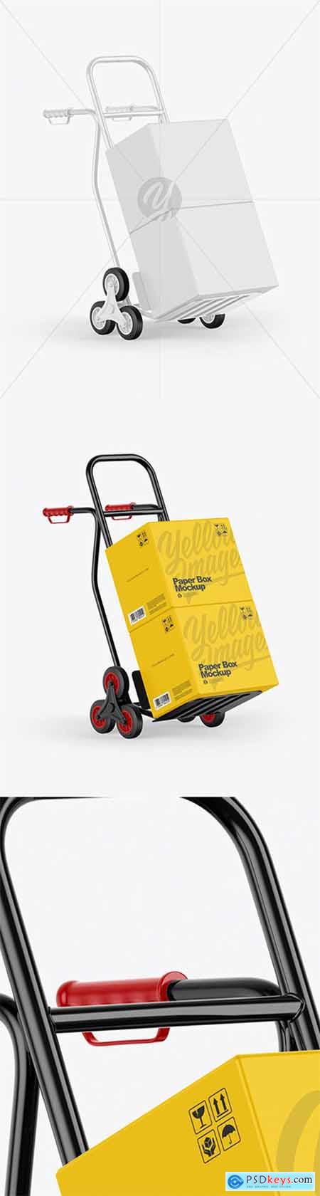 Hand Truck With Boxes Mockup 58380
