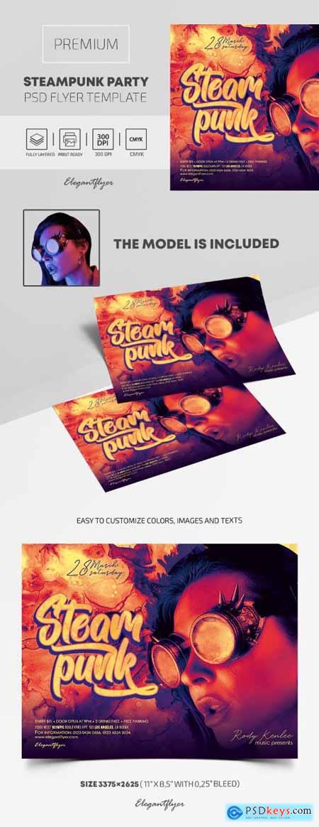 Steampunk Party  Premium PSD Flyer Template