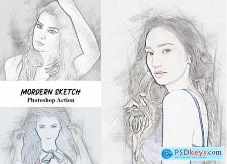 Modern Sketch Photoshop Action 4934546