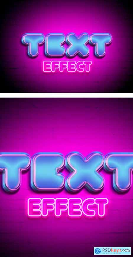 Neon Block Style Text Effect Mockup 354401646